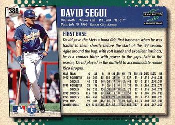 1995 Score - Platinum Team Sets #388 David Segui Back