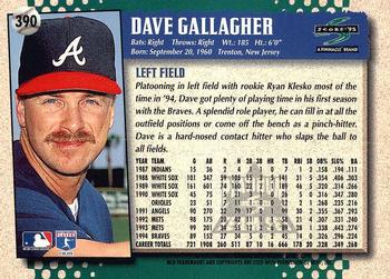 1995 Score - Platinum Team Sets #390 Dave Gallagher Back