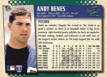 1995 Score - Platinum Team Sets #411 Andy Benes Back