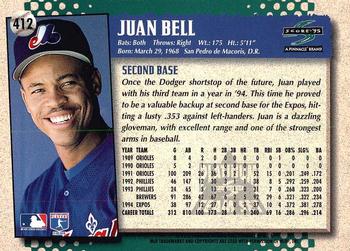 1995 Score - Platinum Team Sets #412 Juan Bell Back