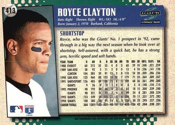 1995 Score - Platinum Team Sets #413 Royce Clayton Back