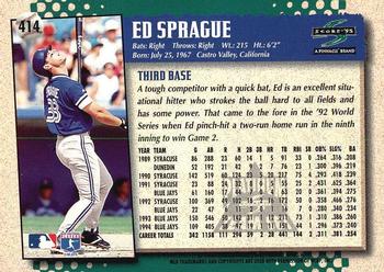 1995 Score - Platinum Team Sets #414 Ed Sprague Back