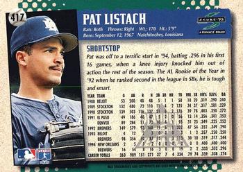 1995 Score - Platinum Team Sets #417 Pat Listach Back