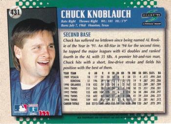1995 Score - Platinum Team Sets #431 Chuck Knoblauch Back