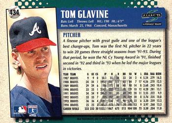 1995 Score - Platinum Team Sets #434 Tom Glavine Back