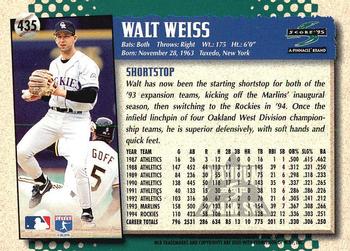 1995 Score - Platinum Team Sets #435 Walt Weiss Back