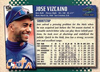 1995 Score - Platinum Team Sets #436 Jose Vizcaino Back