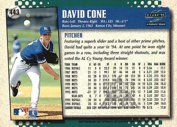 1995 Score - Platinum Team Sets #443 David Cone Back