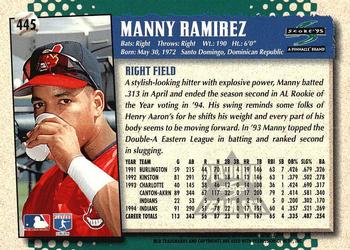 1995 Score - Platinum Team Sets #445 Manny Ramirez Back