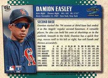 1995 Score - Platinum Team Sets #447 Damion Easley Back