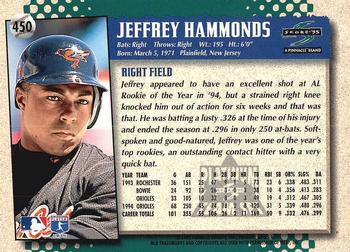 1995 Score - Platinum Team Sets #450 Jeffrey Hammonds Back