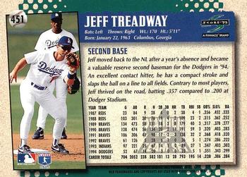 1995 Score - Platinum Team Sets #451 Jeff Treadway Back