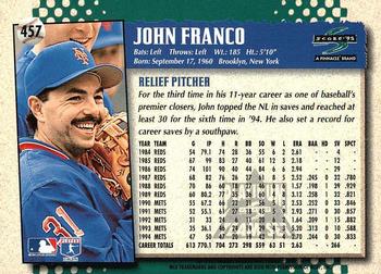 1995 Score - Platinum Team Sets #457 John Franco Back