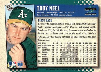 1995 Score - Platinum Team Sets #469 Troy Neel Back