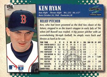 1995 Score - Platinum Team Sets #498 Ken Ryan Back