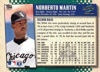1995 Score - Platinum Team Sets #503 Norberto Martin Back