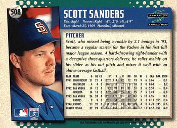 1995 Score - Platinum Team Sets #508 Scott Sanders Back