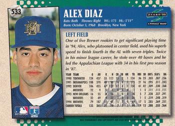 1995 Score - Platinum Team Sets #533 Alex Diaz Back
