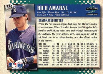 1995 Score - Platinum Team Sets #539 Rich Amaral Back