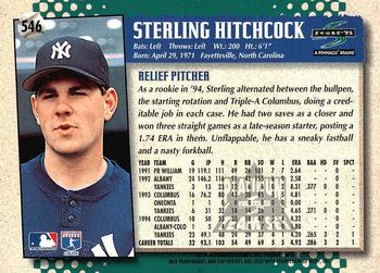 1995 Score - Platinum Team Sets #546 Sterling Hitchcock Back