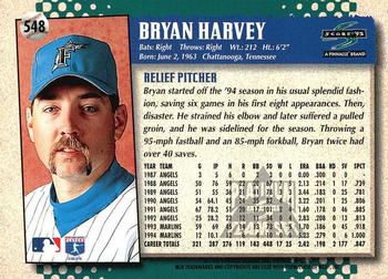 1995 Score - Platinum Team Sets #548 Bryan Harvey Back