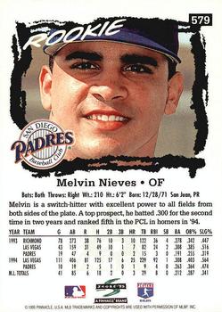 1995 Score - Platinum Team Sets #579 Melvin Nieves Back