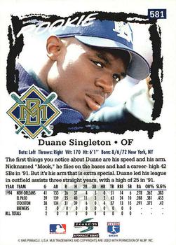 1995 Score - Platinum Team Sets #581 Duane Singleton Back