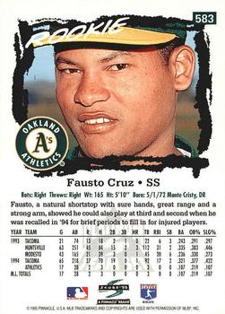1995 Score - Platinum Team Sets #583 Fausto Cruz Back