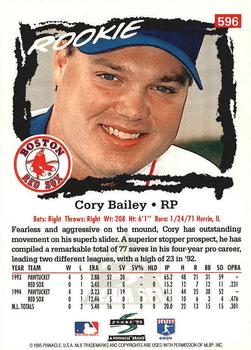 1995 Score - Platinum Team Sets #596 Cory Bailey Back