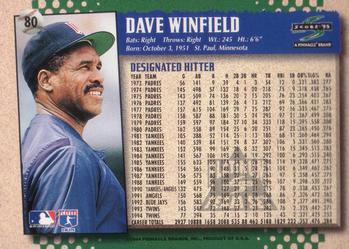 1995 Score - Platinum Team Sets #80 Dave Winfield Back