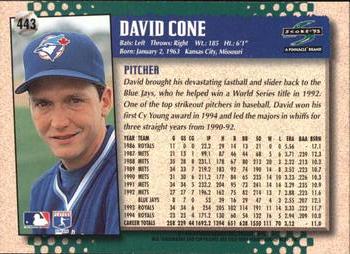 1995 Score - You Trade 'em #443 David Cone Back