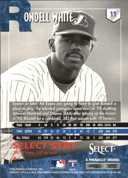 1995 Select - Artist's Proofs #11 Rondell White Back