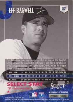 1995 Select - Artist's Proofs #37 Jeff Bagwell Back