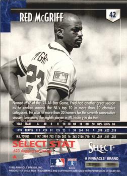 1995 Select - Artist's Proofs #42 Fred McGriff Back