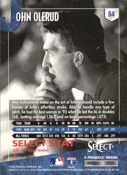 1995 Select - Artist's Proofs #84 John Olerud Back
