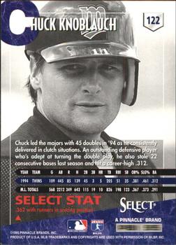 1995 Select - Artist's Proofs #122 Chuck Knoblauch Back