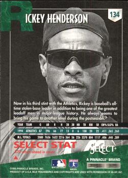 1995 Select - Artist's Proofs #134 Rickey Henderson Back