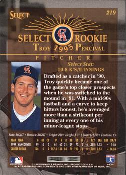 1995 Select - Artist's Proofs #219 Troy Percival Back