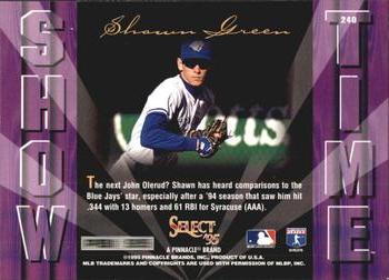 1995 Select - Artist's Proofs #240 Shawn Green Back