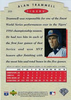1995 SP Championship - Die Cuts #153 Alan Trammell Back