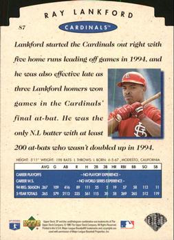 1995 SP Championship - Die Cuts #87 Ray Lankford Back
