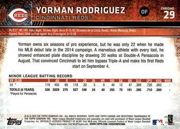 2015 Topps Chrome #29 Yorman Rodriguez Back