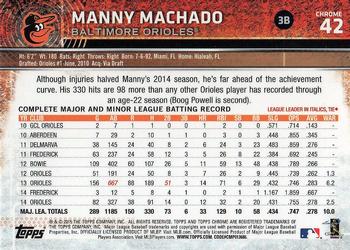2015 Topps Chrome #42 Manny Machado Back