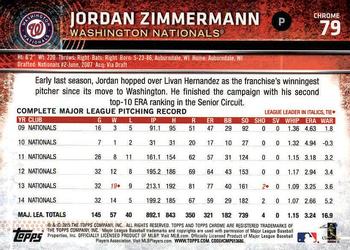 2015 Topps Chrome #79 Jordan Zimmermann Back