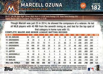 2015 Topps Chrome #182 Marcell Ozuna Back
