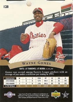1995 SP Top Prospects #128 Wayne Gomes  Back