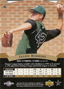 1995 SP Top Prospects #42 Jason Robbins  Back