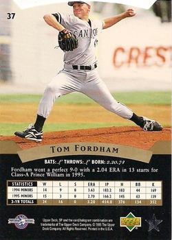 1995 SP Top Prospects #37 Tom Fordham  Back