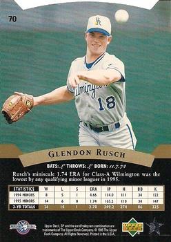 1995 SP Top Prospects #70 Glendon Rusch  Back
