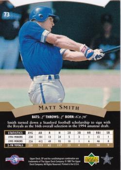 1995 SP Top Prospects #73 Matt Smith  Back